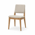 Sedia in legno e tessuto beige