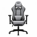 Sedia da gaming ergonomica regolabile in tessuto grigio