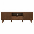 Mobile TV in legno con ante e cassetto, marrone 160x40x50 cm