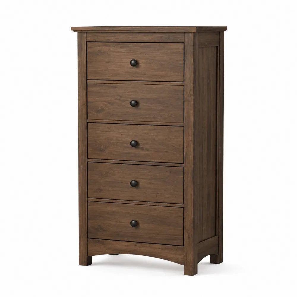 Cassettiera in legno di noce, 5 cassetti, dimensioni 130x60x40 cm