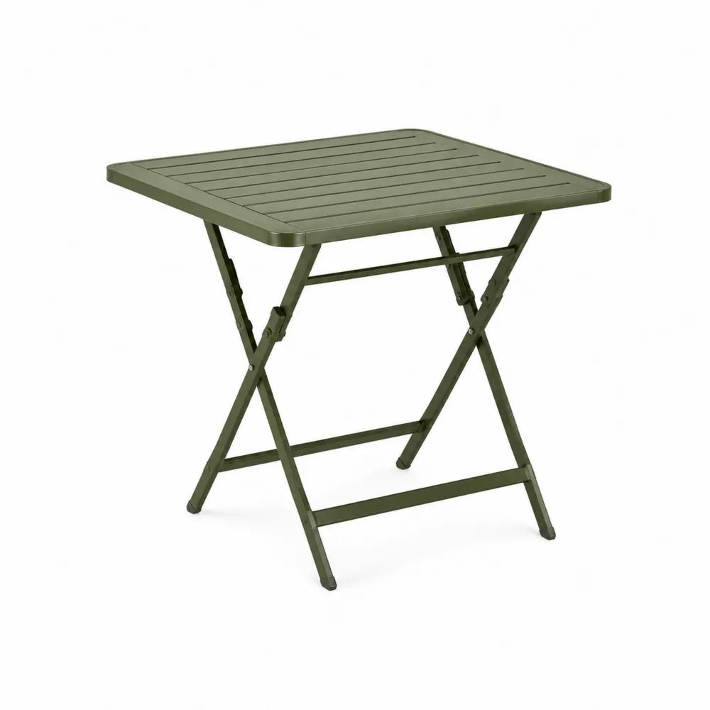 Tavolo pieghevole da esterno in metallo verde 70x70x70 cm