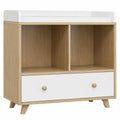 Cassettiera in legno e MDF rovere e bianco H75 cm