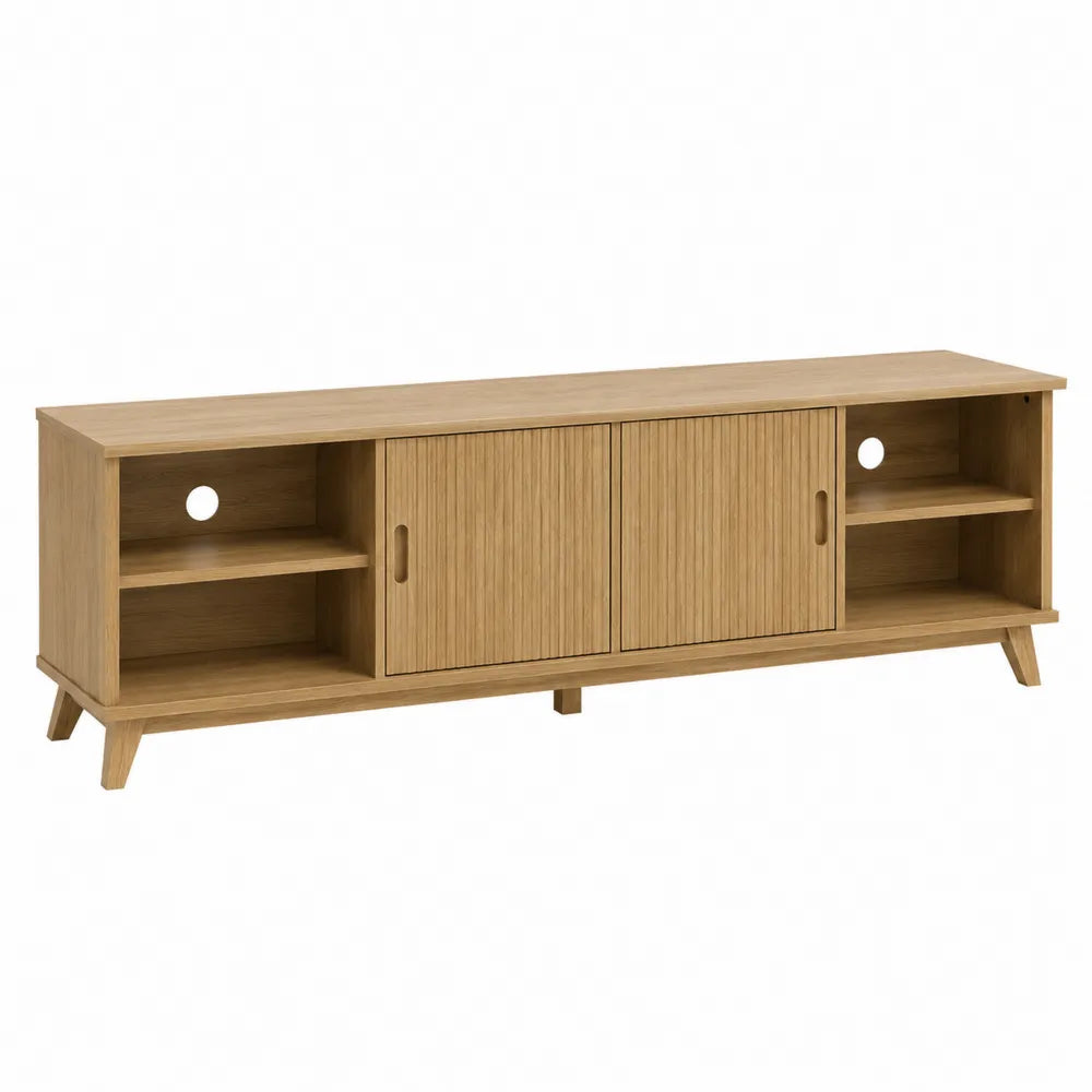 Mobile TV in legno di rovere con ante scorrevoli 180x40x50 cm
